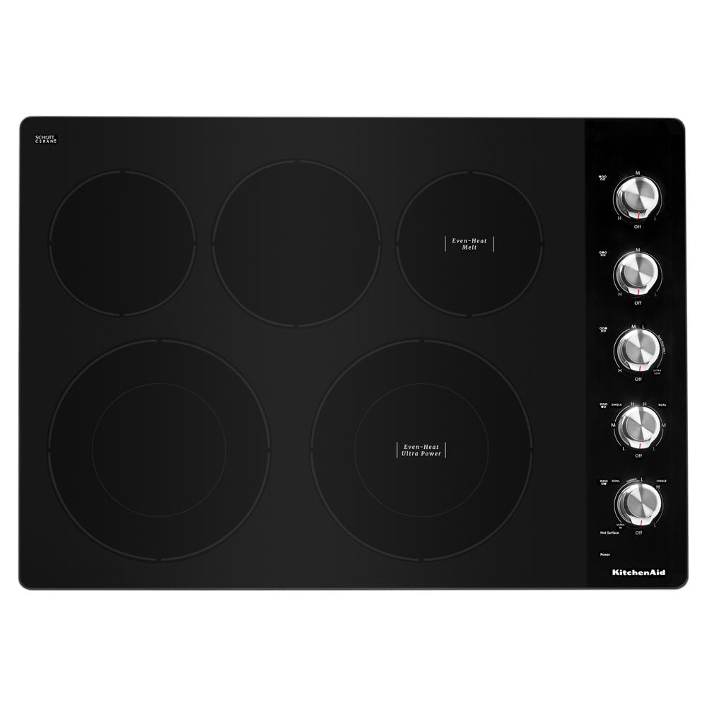 KitchenAid 30" Electric Cooktop with 5 Elements and Knob Controls - Stainless Steel (KCES550HSS)