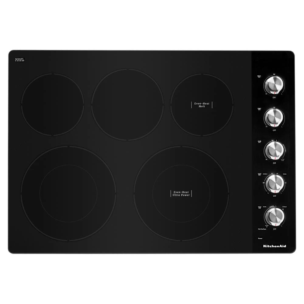 KitchenAid 30" Electric Cooktop with 5 Elements and Knob Controls - Stainless Steel (KCES550HSS)