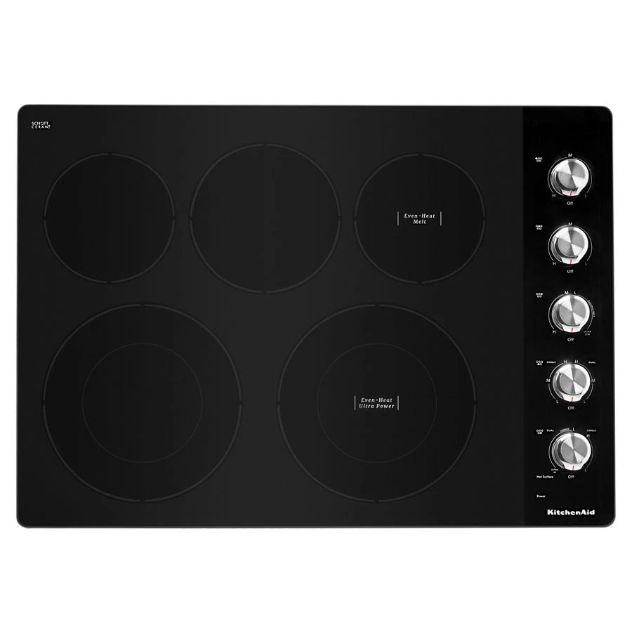 KITCHENAID 30" Electric Cooktop With 5 Elements And Knob Controls - Stainless Steel (KCES550HSS)