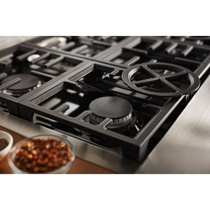 KitchenAid 48'' 6-Burner Commercial-Style Gas Rangetop with Griddle - Stainless Steel (KCGC558JSS)