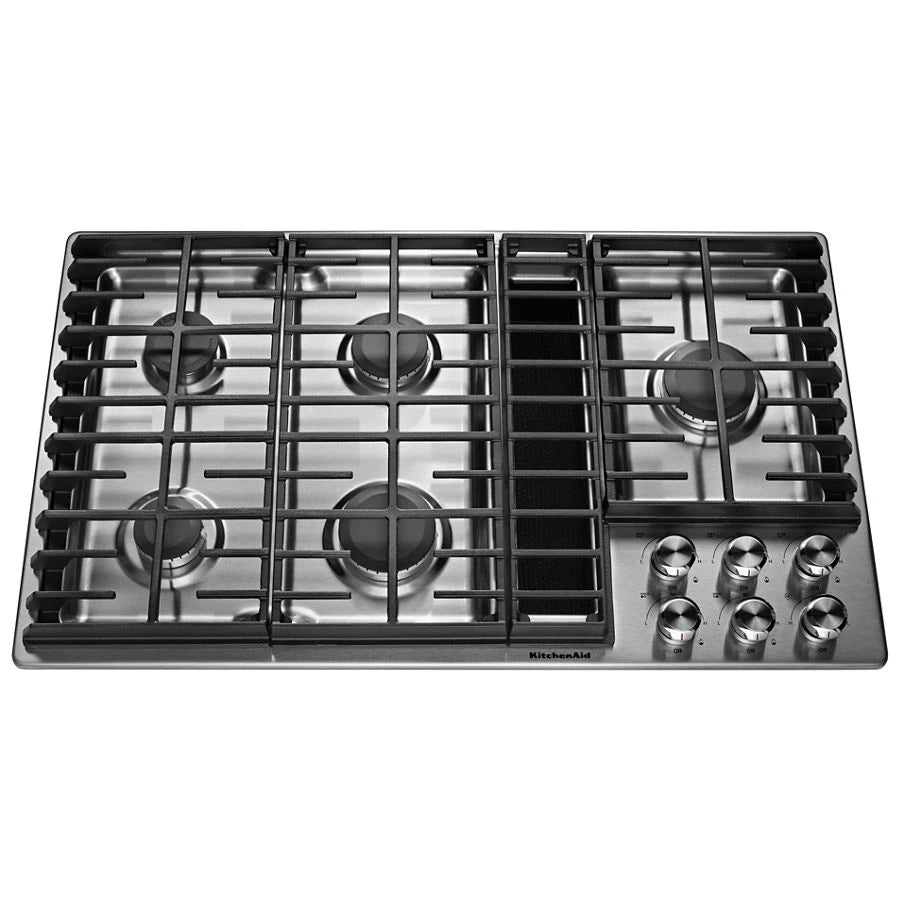 KITCHENAID 36" 5 Burner Gas Downdraft Cooktop - Stainless Steel (KCGD506GSS)