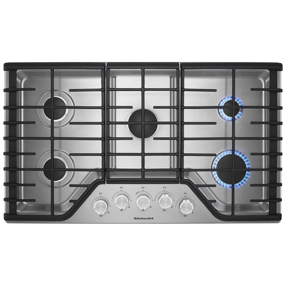 KitchenAid 36" 5-Burner Gas Cooktop - Stainless Steel (KCGS356ESS)