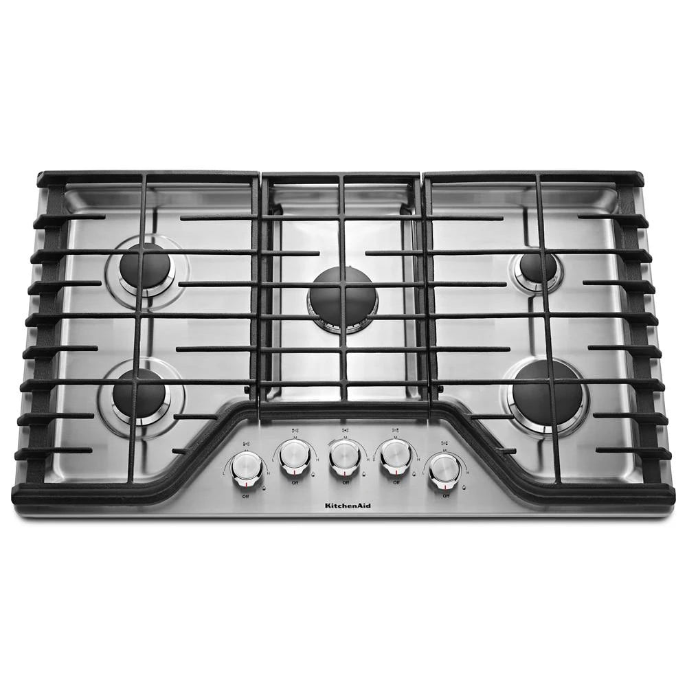 KitchenAid 36" 5-Burner Gas Cooktop - Stainless Steel (KCGS356ESS)