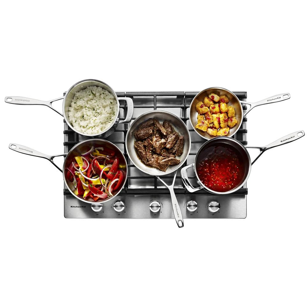 KitchenAid 30" 5-Burner Gas Cooktop - Stainless Steel (KCGS550ESS)