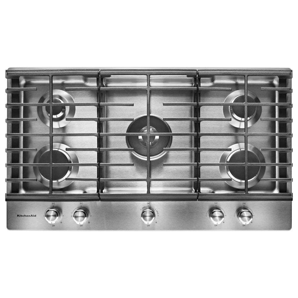 KitchenAid 36" 5-Burner Gas Cooktop - Stainless Steel (KCGS556ESS)