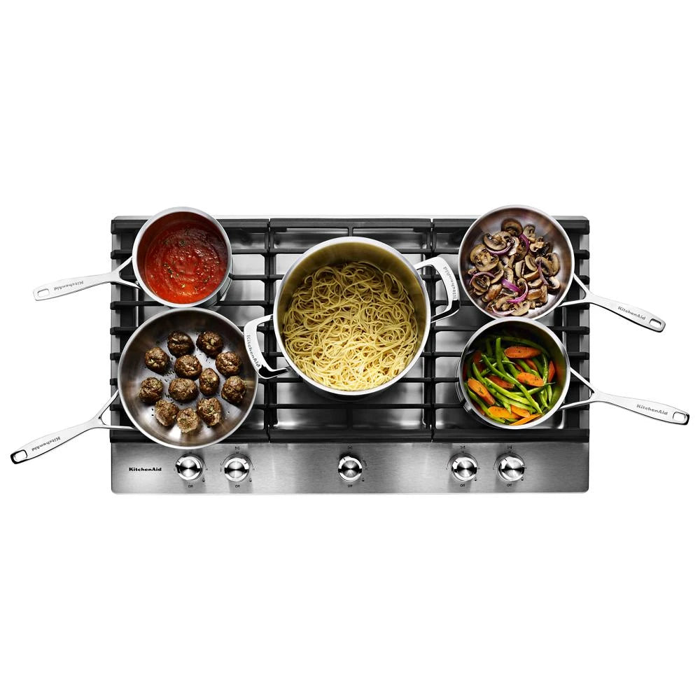 KitchenAid 36" 5-Burner Gas Cooktop - Stainless Steel (KCGS556ESS)