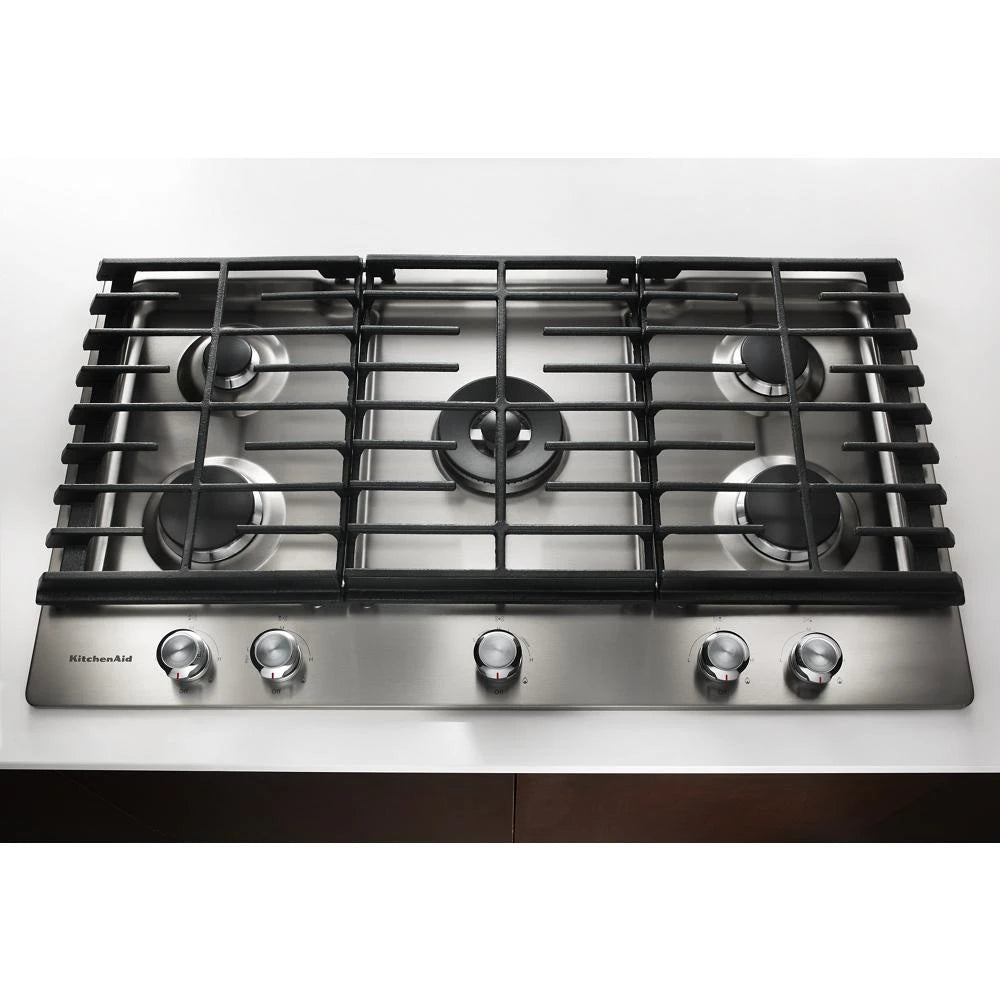 KitchenAid 36" 5-Burner Gas Cooktop - Stainless Steel (KCGS556ESS)