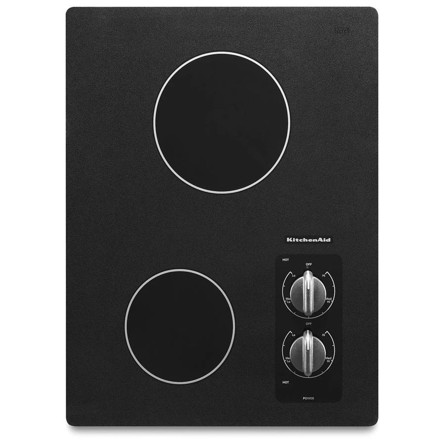 KitchenAid 15" Electric Cooktop with 2 Radiant Elements - Black (KECC056RBL)