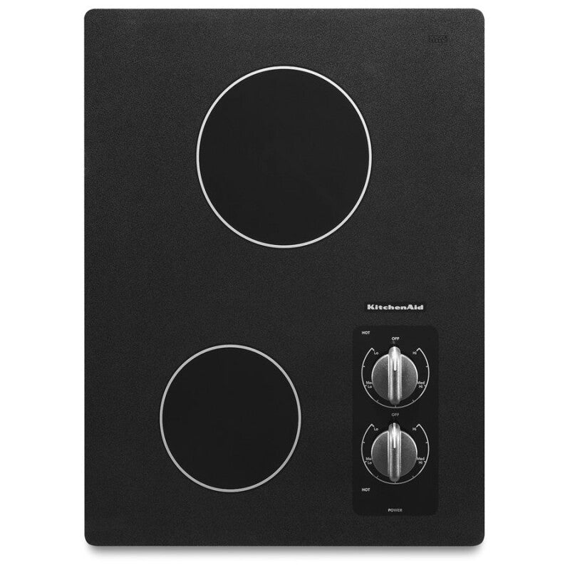 KitchenAid 15" Electric Cooktop with 2 Radiant Elements - Black (KECC056RBL)