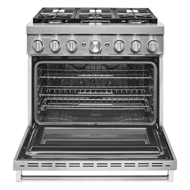 KitchenAid 36'' Smart Commercial-Style Dual Fuel Range with 6 Burners - Stainless Steel (KFDC506JSS)