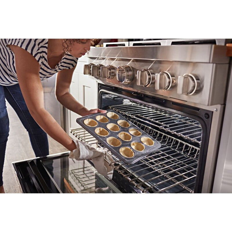 KitchenAid 36'' Smart Commercial-Style Dual Fuel Range with 6 Burners - Stainless Steel (KFDC506JSS)