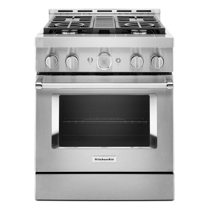 KitchenAid 30'' Smart Commercial-Style Gas Range with 4 Burners - Stainless Steel (KFGC500JSS)