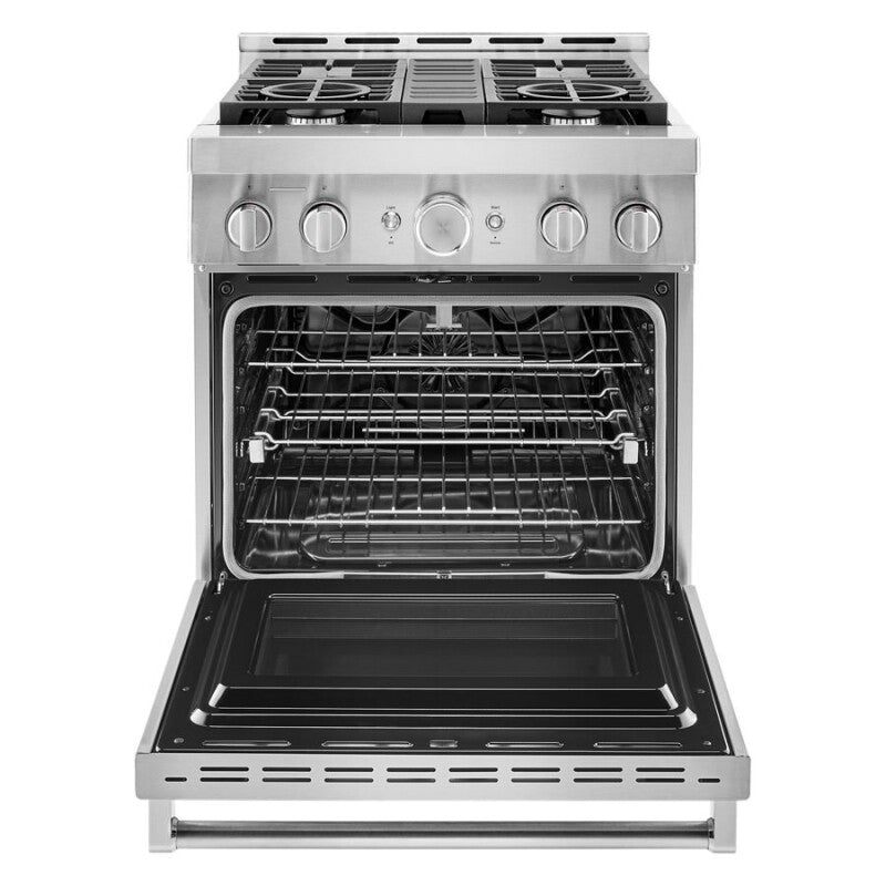 KitchenAid 30'' Smart Commercial-Style Gas Range with 4 Burners - Stainless Steel (KFGC500JSS)