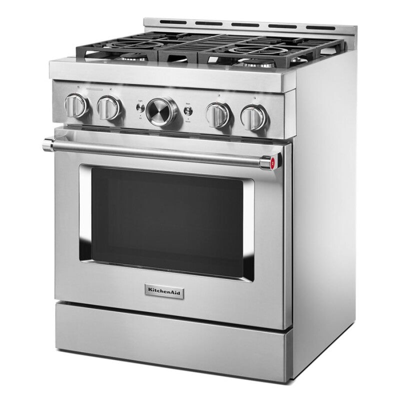 KitchenAid 30'' Smart Commercial-Style Gas Range with 4 Burners - Stainless Steel (KFGC500JSS)
