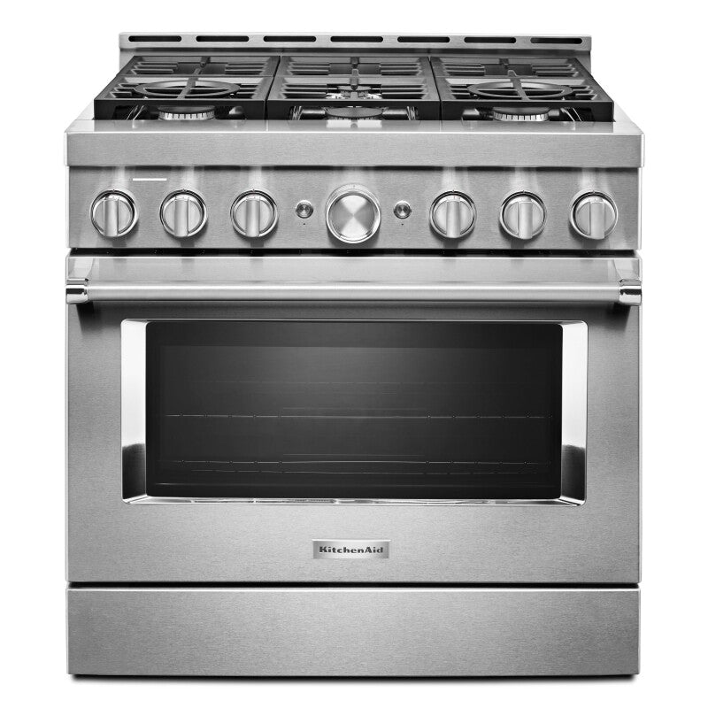 KitchenAid 36" Smart Commercial-Style Gas Range with 6 Burners - Stainless Steel (KFGC506JSS)