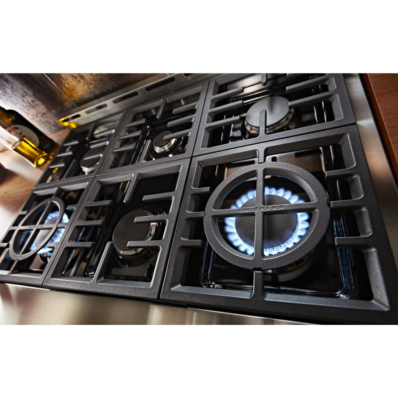 KitchenAid 36" Smart Commercial-Style Gas Range with 6 Burners - Stainless Steel (KFGC506JSS)