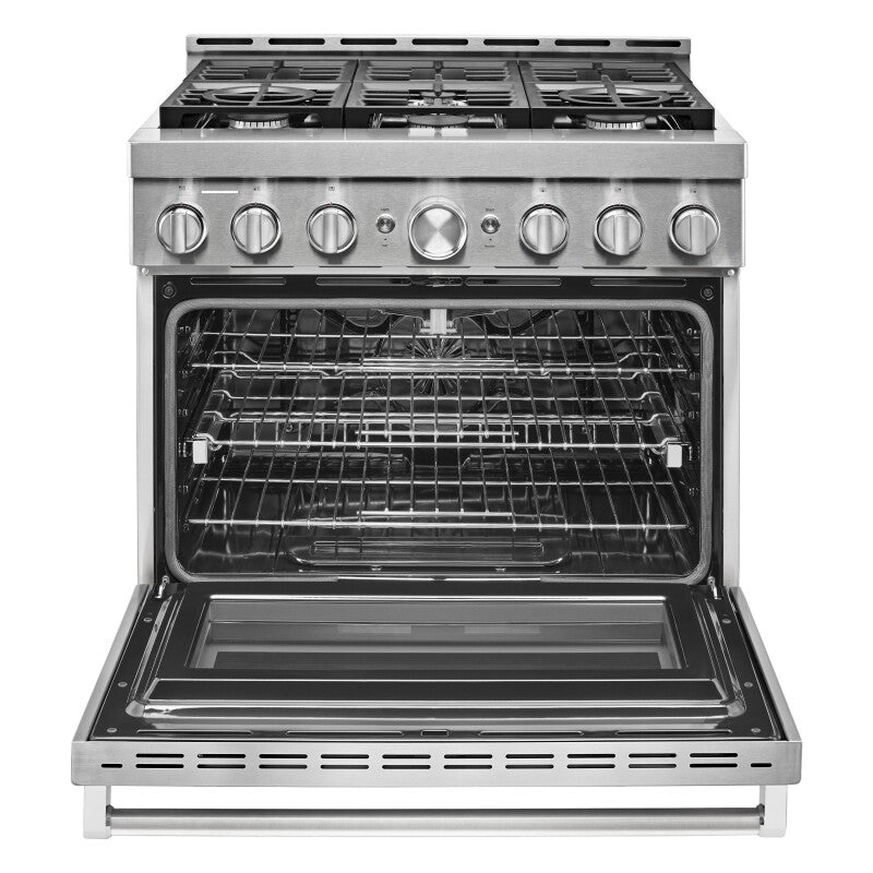 KitchenAid 36" Smart Commercial-Style Gas Range with 6 Burners - Stainless Steel (KFGC506JSS)
