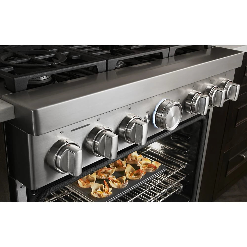 KitchenAid 36" Smart Commercial-Style Gas Range with 6 Burners - Stainless Steel (KFGC506JSS)