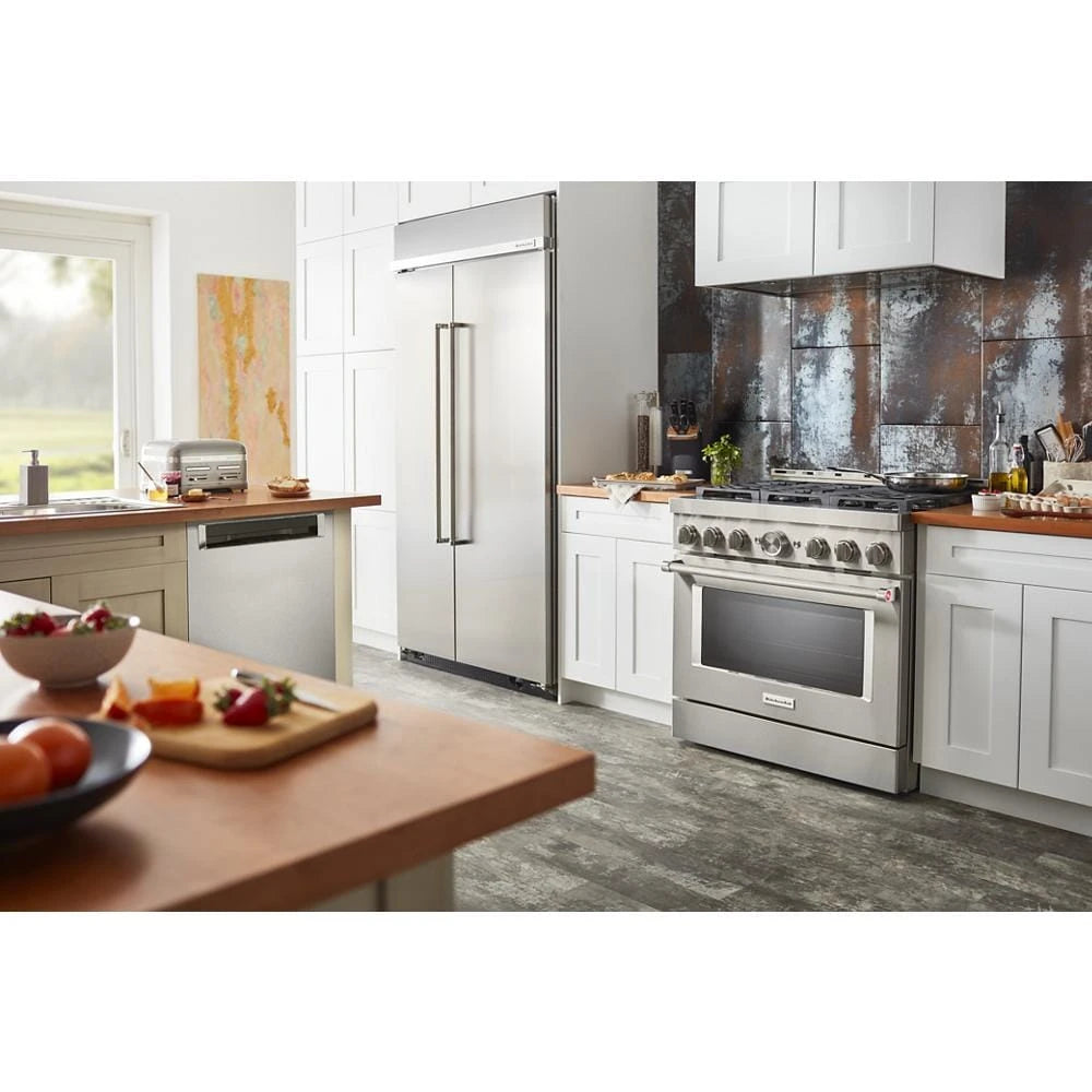 KitchenAid 36'' Smart Commercial-Style Gas Range with 6 Burners - Stainless Steel (KFGC506JSS)