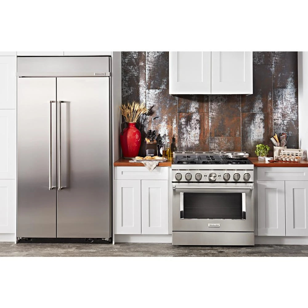 KitchenAid 36'' Smart Commercial-Style Gas Range with 6 Burners - Stainless Steel (KFGC506JSS)