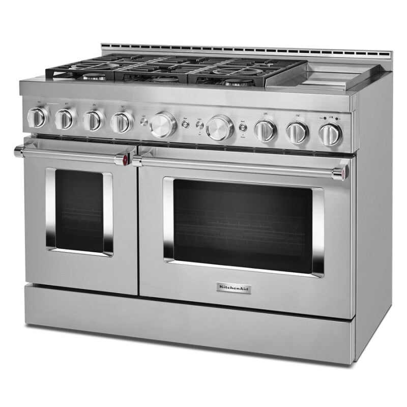 KitchenAid 48" Smart Commercial-Style Gas Range with Griddle - Stainless Steel (KFGC558JSS)