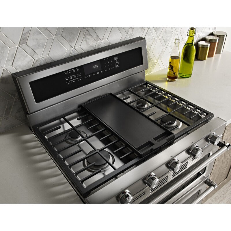 KitchenAid 30" 5 Burner Gas Double Oven Convection Range - Stainless Steel (KFGD500ESS)