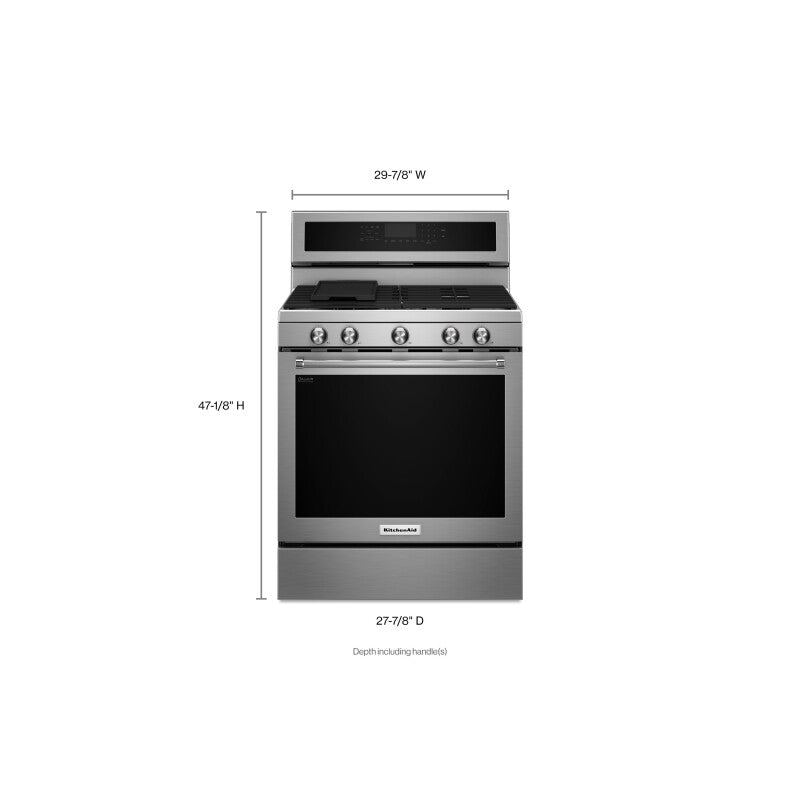 KitchenAid 30" 5-Burner Gas Convection Range - Stainless Steel (KFGG500ESS)