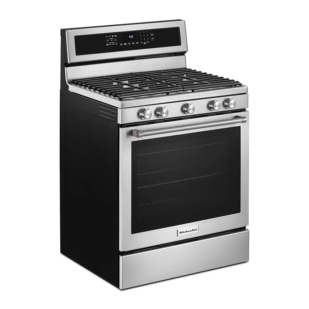 KitchenAid 30" 5-Burner Gas Convection Range - Stainless Steel (KFGG500ESS)