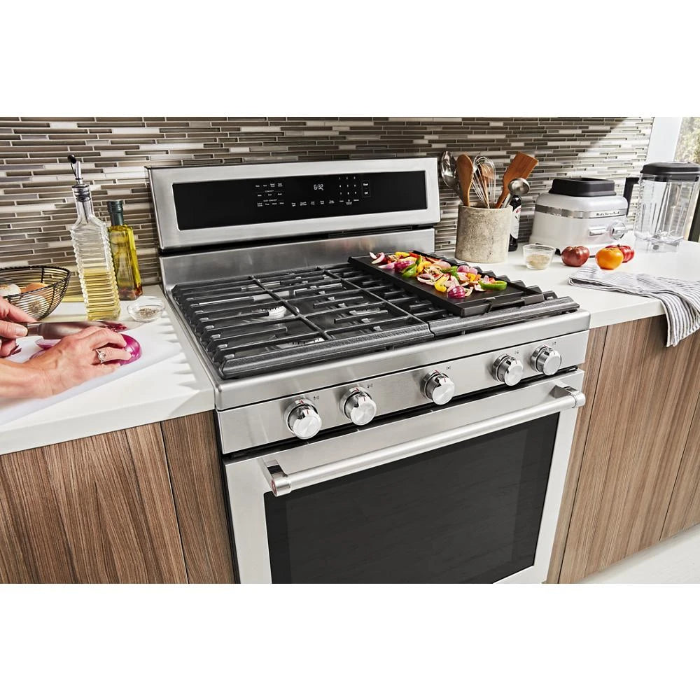 KitchenAid 30" 5-Burner Gas Convection Range - Stainless Steel (KFGG500ESS)