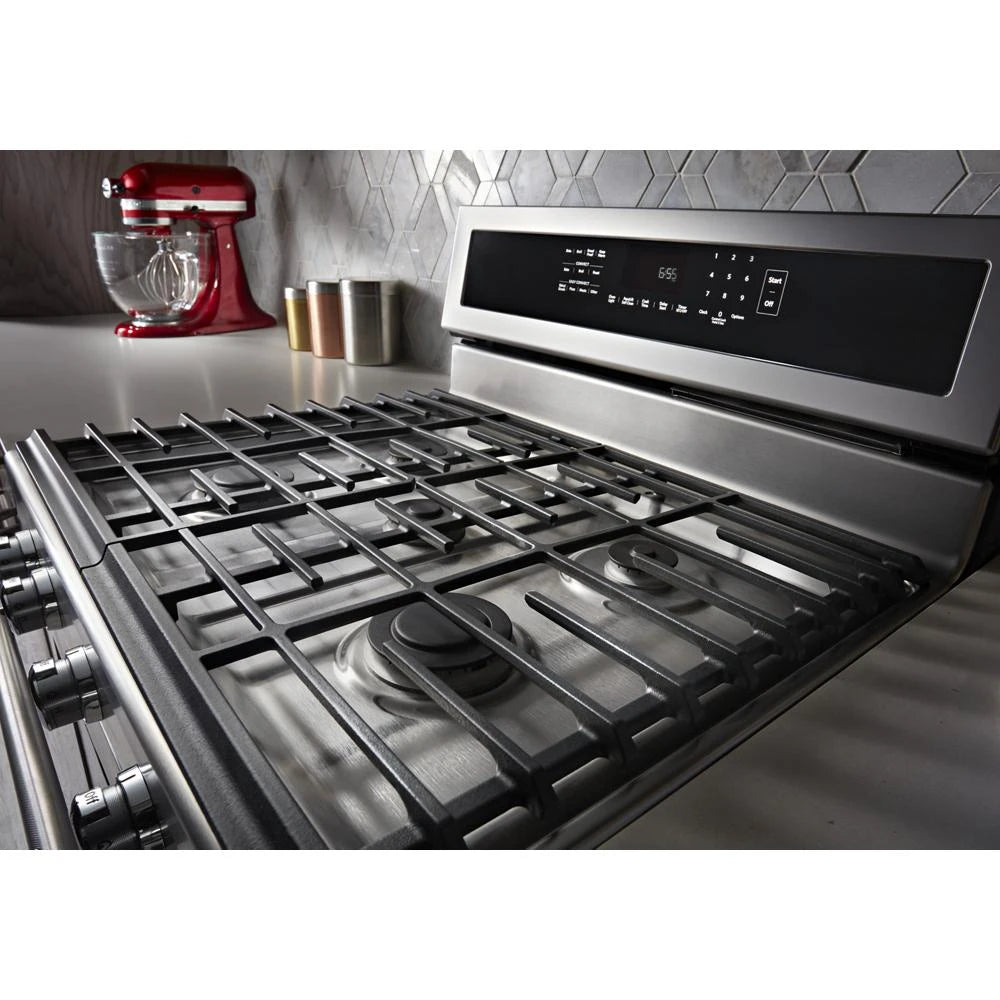 KITCHENAID 30-Inch 5-Burner Gas Convection Range - Stainless Steel (KFGG500ESS)