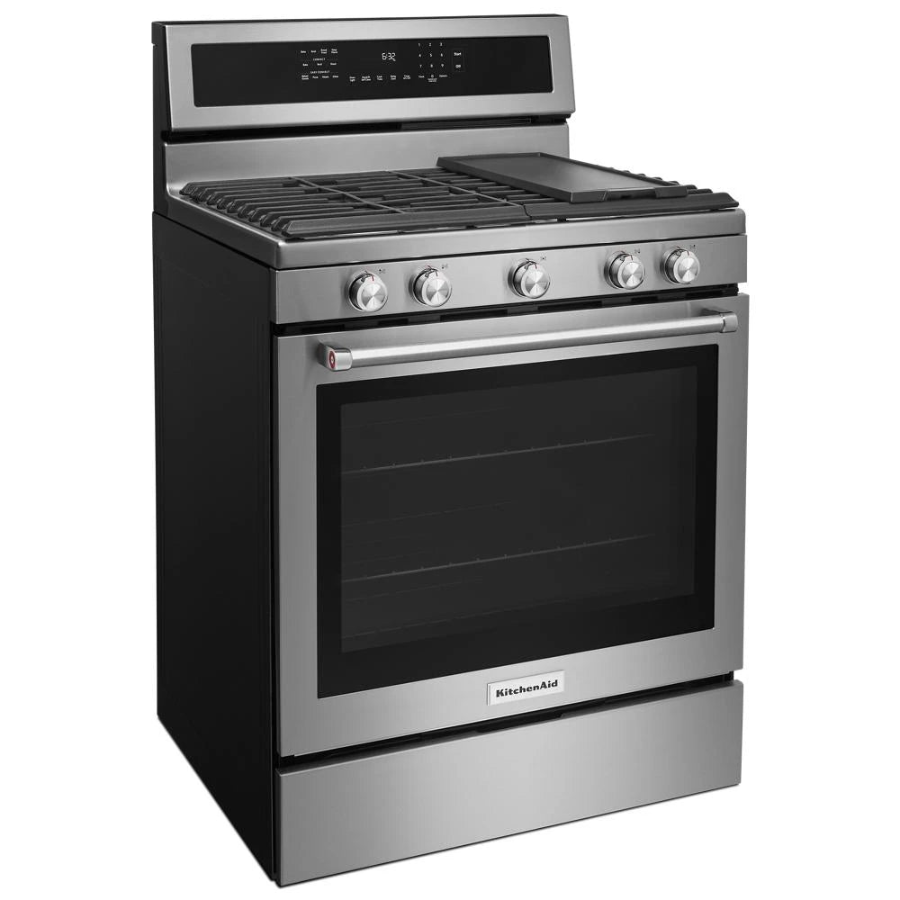 KITCHENAID 30-Inch 5-Burner Gas Convection Range - Stainless Steel (KFGG500ESS)