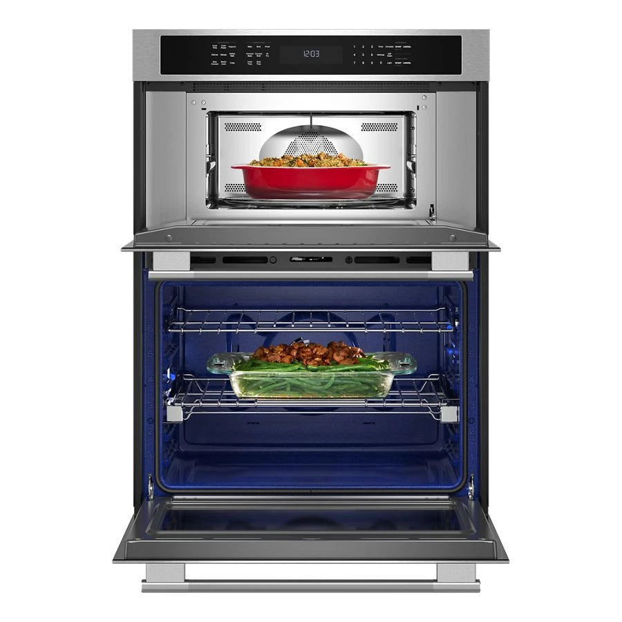 KITCHENAID 30-inch Electric Combo Wall Oven With No Preheat Air Fry Mode - Printshield™ Finish - PrintShield Stainless (KOEC530SPS)