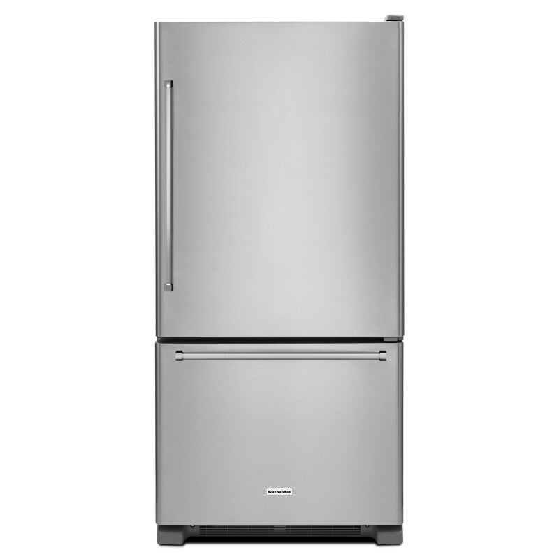 KitchenAid 19 cu. ft. 30-Inch Width Full Depth Non Dispense Bottom Mount Refrigerator - Stainless Steel (KRBR109ESS)