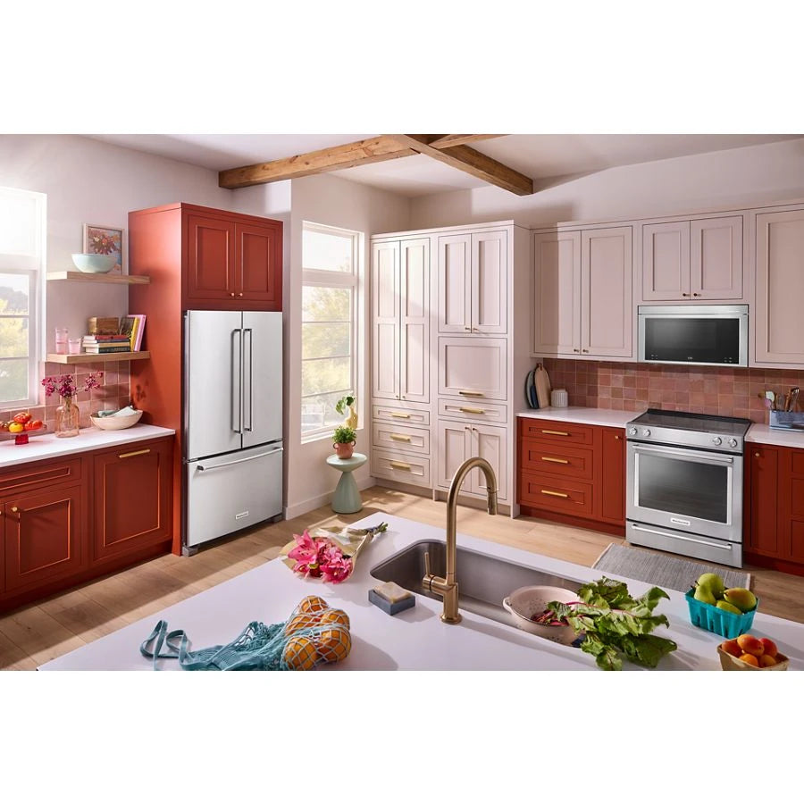 KITCHENAID 20 Cu. Ft. 36-inch Width Counter-depth French Door Refrigerator With Interior Dispense - Stainless Steel (KRFC136RPS)