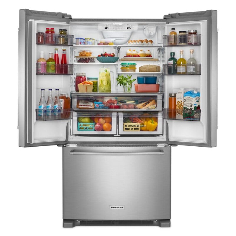 KitchenAid 20 Cu. Ft. French Door Refrigerator with Interior Water Dispenser - Stainless Steel (KRFC136RPS)