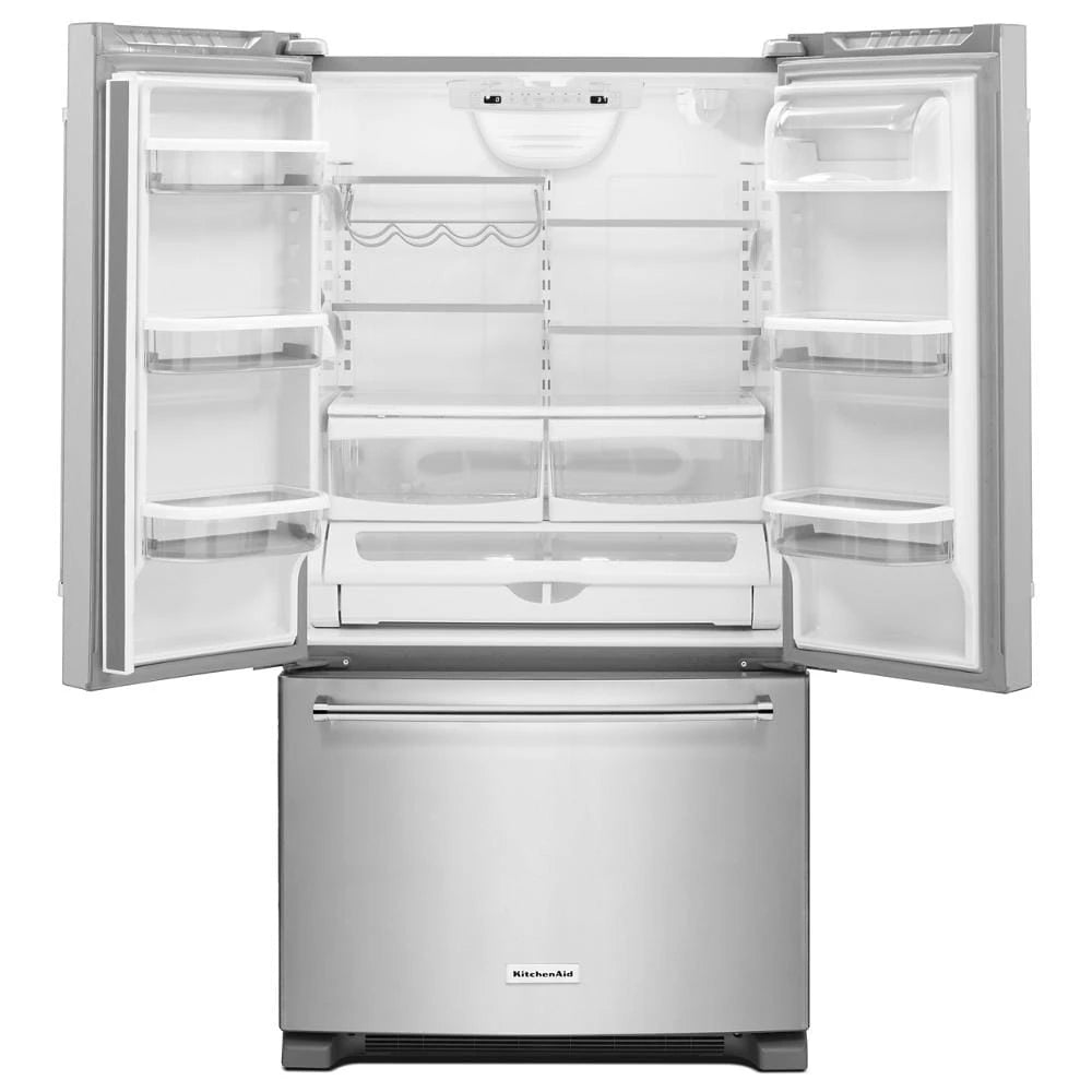 KitchenAid 20 cu. ft. 36-Inch Width Counter-Depth French Door Refrigerator with Interior Dispense - Stainless Steel (KRFC300ESS)