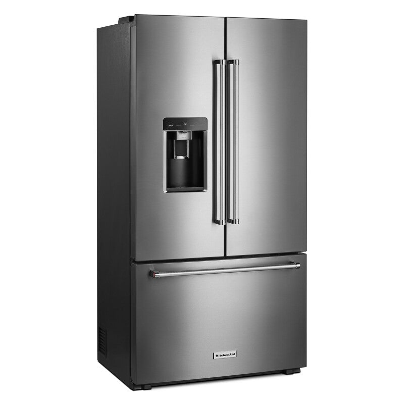 KitchenAid 23.8 cu. ft. Counter-Depth French Door Platinum Interior Refrigerator with PrintShield™ Finish - Stainless Steel with PrintShield™ Finish (KRFC704FPS)