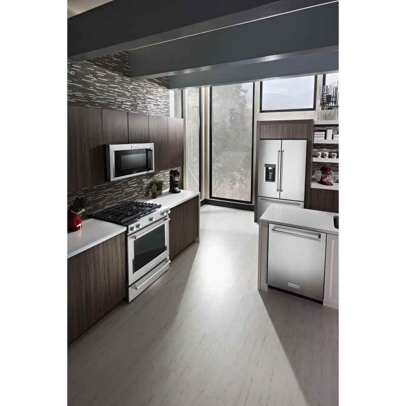 KitchenAid 23.8 cu. ft. Counter-Depth French Door Platinum Interior Refrigerator with PrintShield™ Finish - Stainless Steel with PrintShield™ Finish (KRFC704FPS)