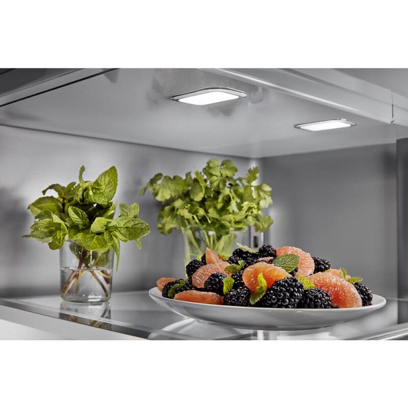 KitchenAid 26.8 Cu. Ft. Standard-Depth French Door Refrigerator with Exterior Ice and Water Dispenser - Black Stainless (KRFF577KBS)