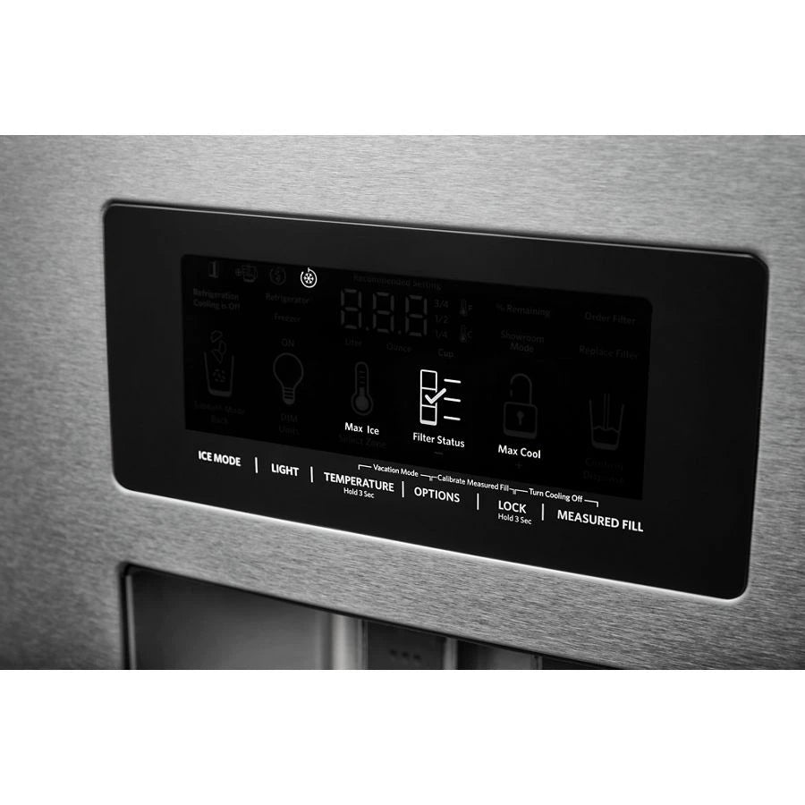 KITCHENAID 26.8 Cu. Ft. Standard-Depth French Door Refrigerator with Exterior Ice and Water Dispenser - Stainless Steel with PrintShield™ Finish (KRFF577KPS)