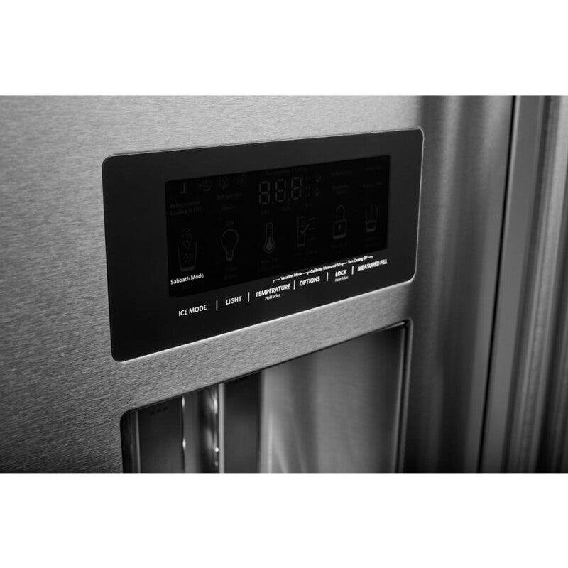 KitchenAid 26.8 Cu. Ft. Standard-Depth French Door Refrigerator with Exterior Ice and Water Dispenser - Stainless Steel with PrintShield™ Finish (KRFF577KPS)