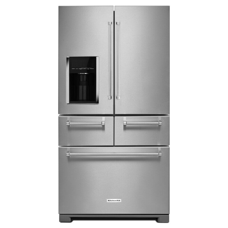 KitchenAid 25.8 Cu. Ft. 36" Multi-Door Freestanding Refrigerator with Platinum Interior Design - Stainless Steel (KRMF706ESS)