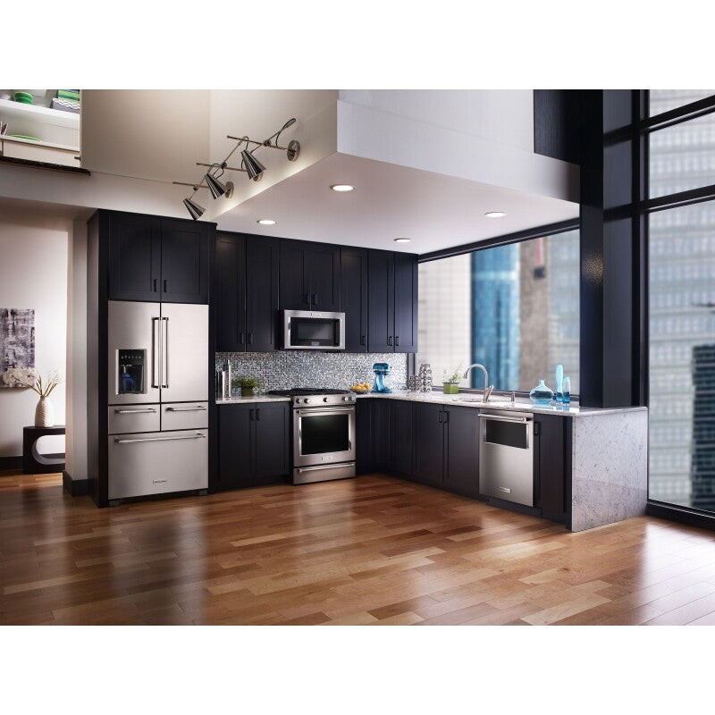 KitchenAid 25.8 Cu. Ft. 36" Multi-Door Freestanding Refrigerator with Platinum Interior Design - Stainless Steel (KRMF706ESS)