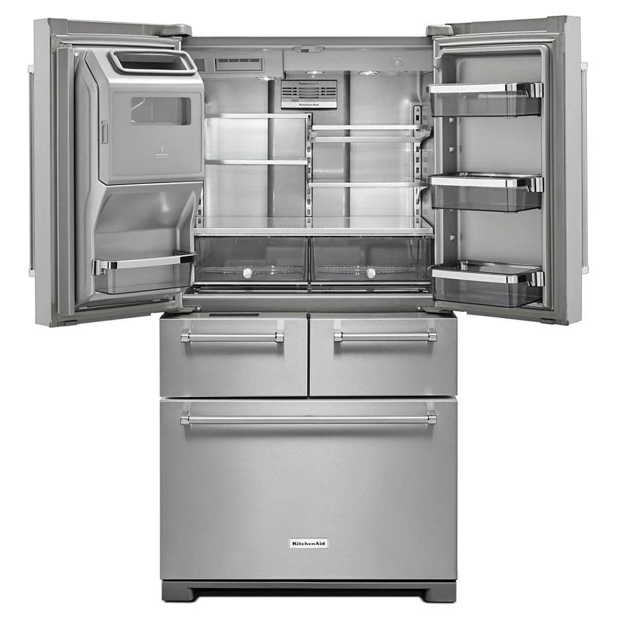 KitchenAid 25.8 Cu. Ft. 36" Multi-door Freestanding Refrigerator With Platinum Interior Design - Stainless Steel (KRMF706ESS)