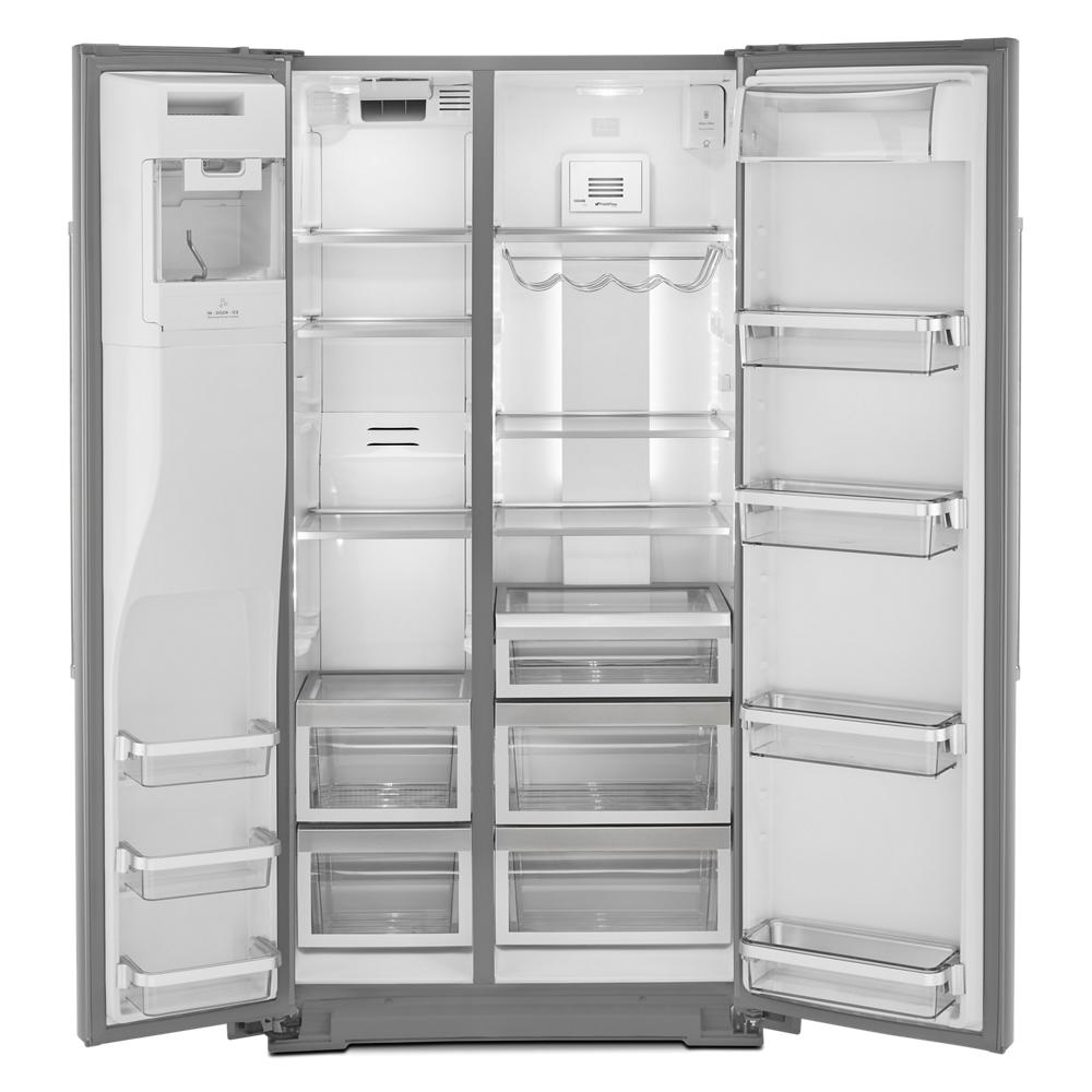 KitchenAid 22.6 cu ft. Side-by-Side Refrigerator with Exterior Ice and Water and PrintShield™ finish - Stainless Steel with PrintShield™ Finish (KRSC703HPS)