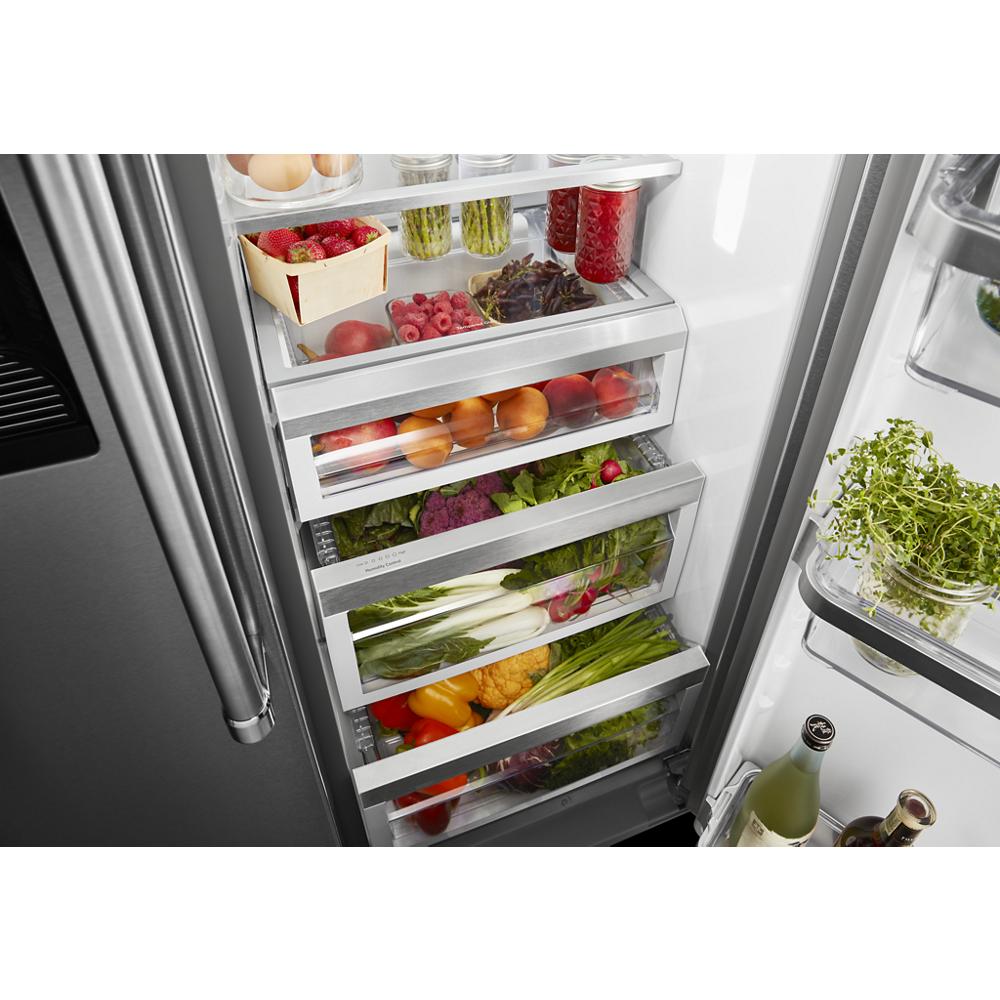 KitchenAid 22.6 cu ft. Side-by-Side Refrigerator with Exterior Ice and Water and PrintShield™ finish - Stainless Steel with PrintShield™ Finish (KRSC703HPS)
