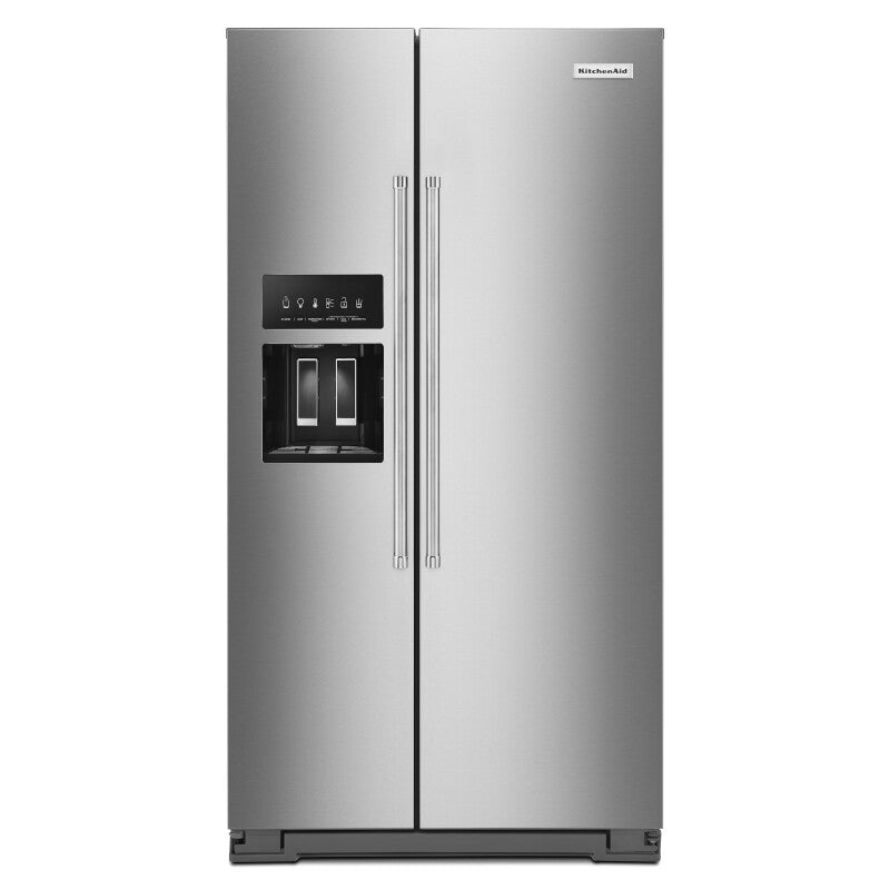 KitchenAid 24.8 cu ft. Side-by-Side Refrigerator with Exterior Ice and Water and PrintShield finish - Stainless Steel with PrintShield™ Finish (KRSF705HPS)