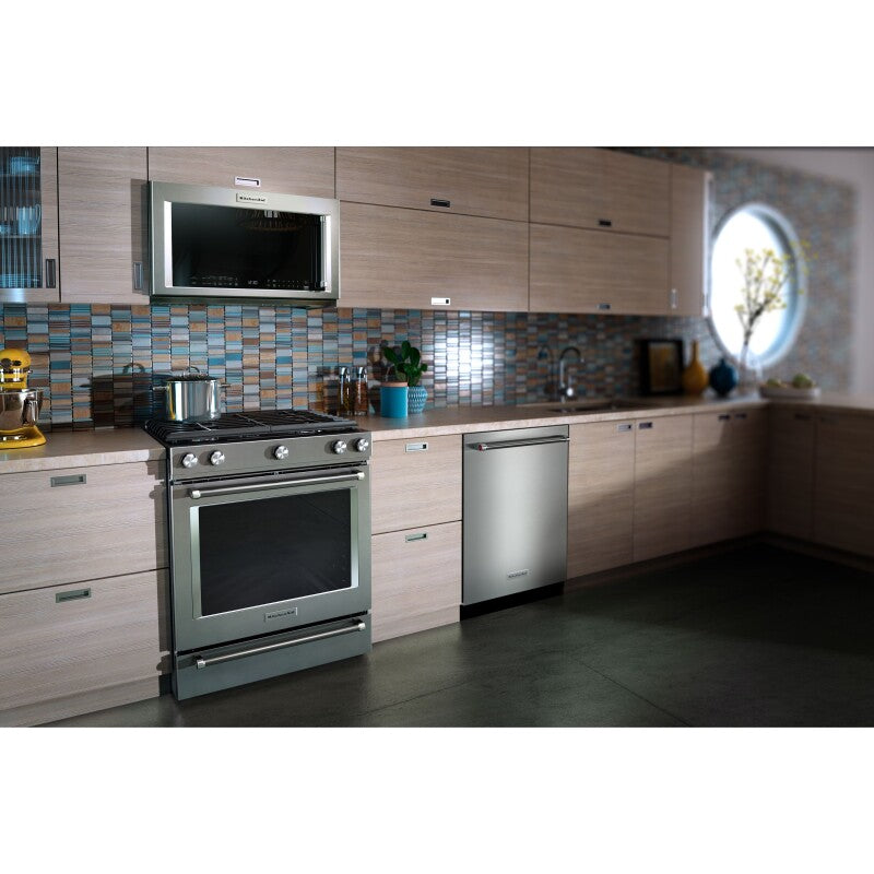 KitchenAid 30" 5-Burner Dual Fuel Convection Slide-In Range with Baking Drawer - Stainless Steel (KSDB900ESS)