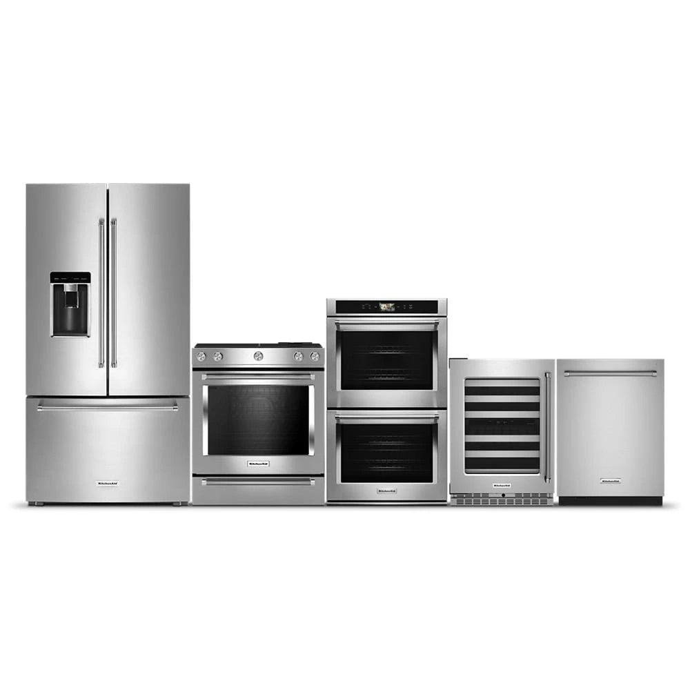 KITCHENAID 30-inch 5-burner Dual Fuel Convection Slide-in Range With Baking Drawer - Stainless Steel (KSDB900ESS)