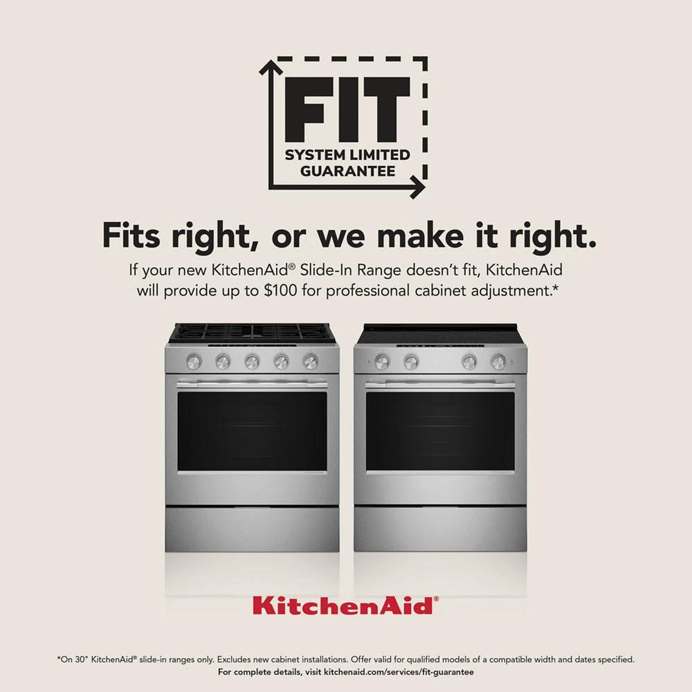 KITCHENAID 30-inch 5-burner Dual Fuel Convection Slide-in Range With Baking Drawer - Stainless Steel (KSDB900ESS)